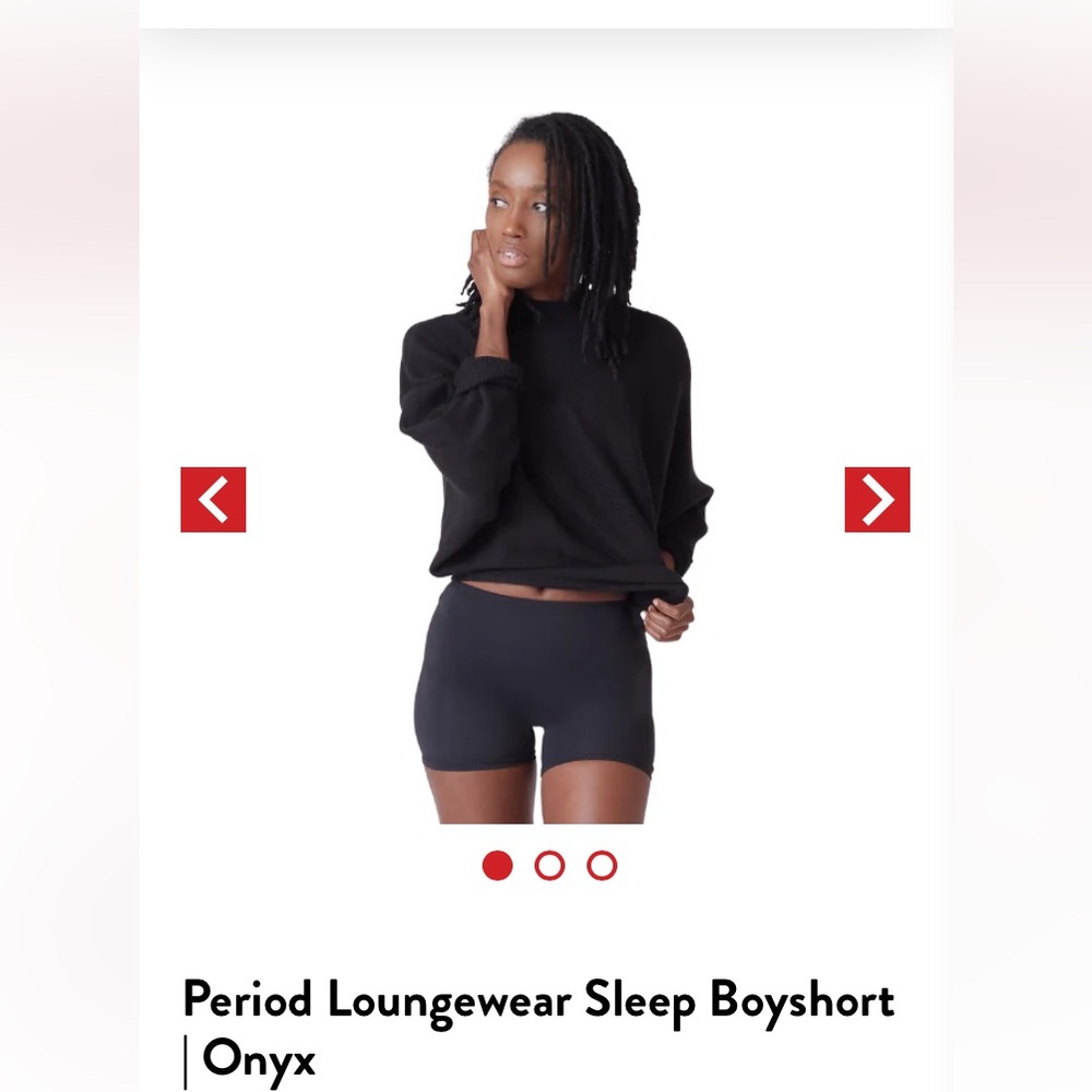 Ruby Boyshorts with Leak-Proof Protection. Size Medium. Black. {1026}